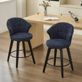 Wing Back Drehbarer Barhocker 2er-Set – 25 verstellbare Hocker in Thekenhöhe mit Holzbeinen & Chenille-Polsterung, Nivellierfüße