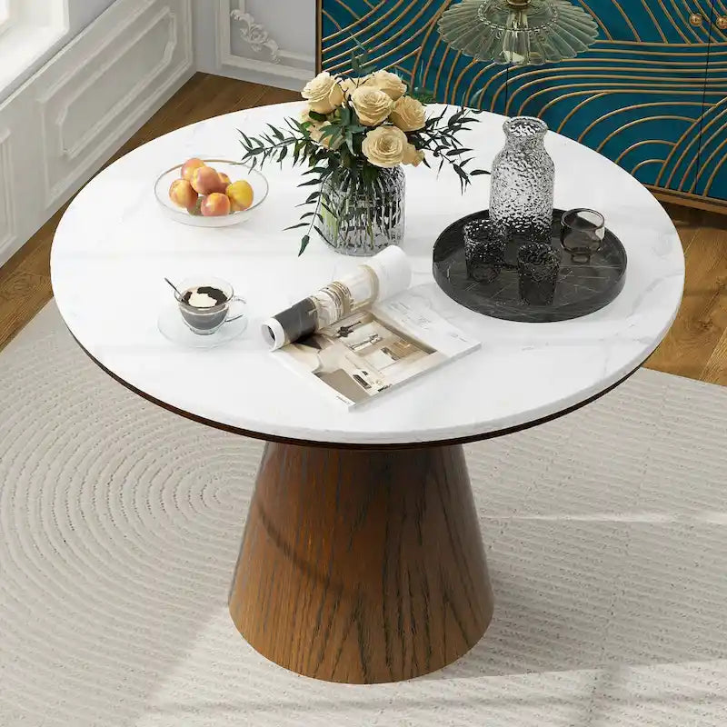 Runder Retro-Esstisch, minimalistisch und elegant