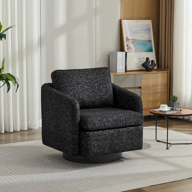 Schwarz + Grau 31.5 Chenille Drehbarer Akzentsessel