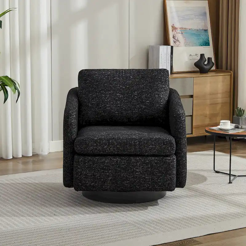 Schwarz + Grau 31.5 Chenille Drehbarer Akzentsessel