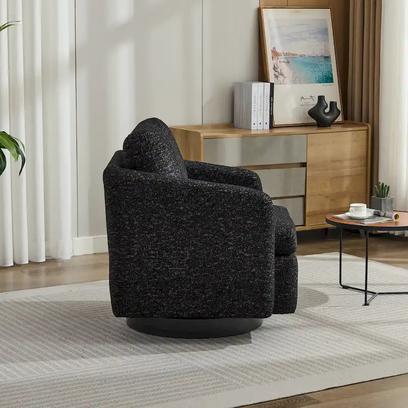 Schwarz + Grau 31.5 Chenille Drehbarer Akzentsessel