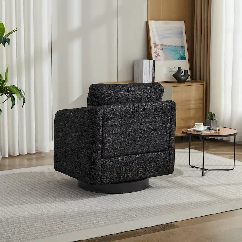 Schwarz + Grau 31.5 Chenille Drehbarer Akzentsessel