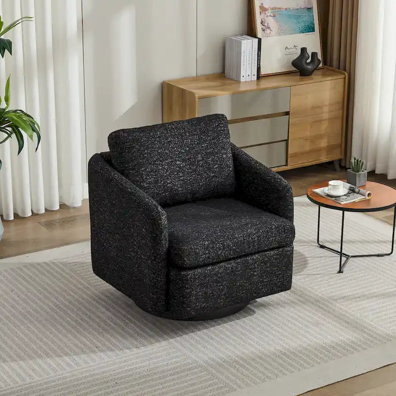 Schwarz + Grau 31.5 Chenille Drehbarer Akzentsessel