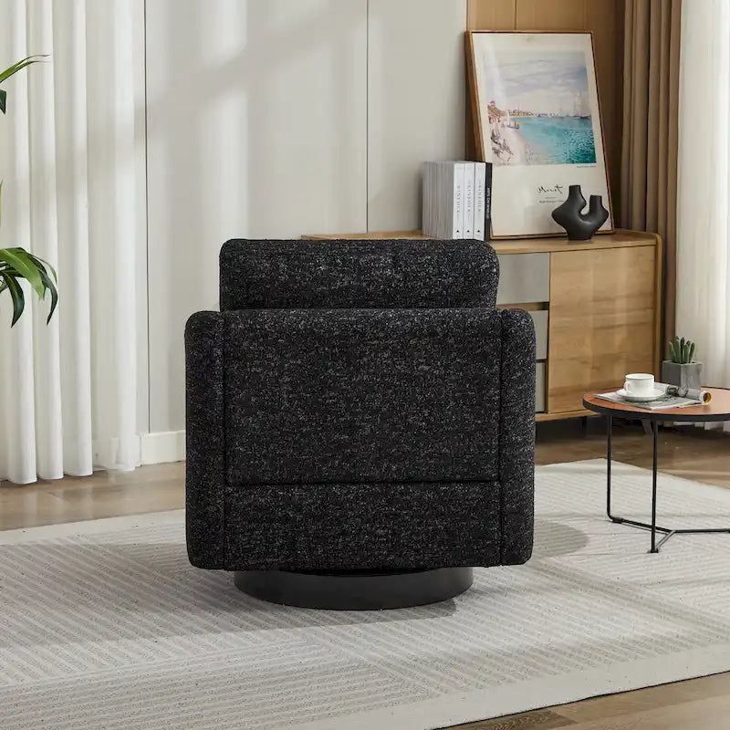 Schwarz + Grau 31.5 Chenille Drehbarer Akzentsessel