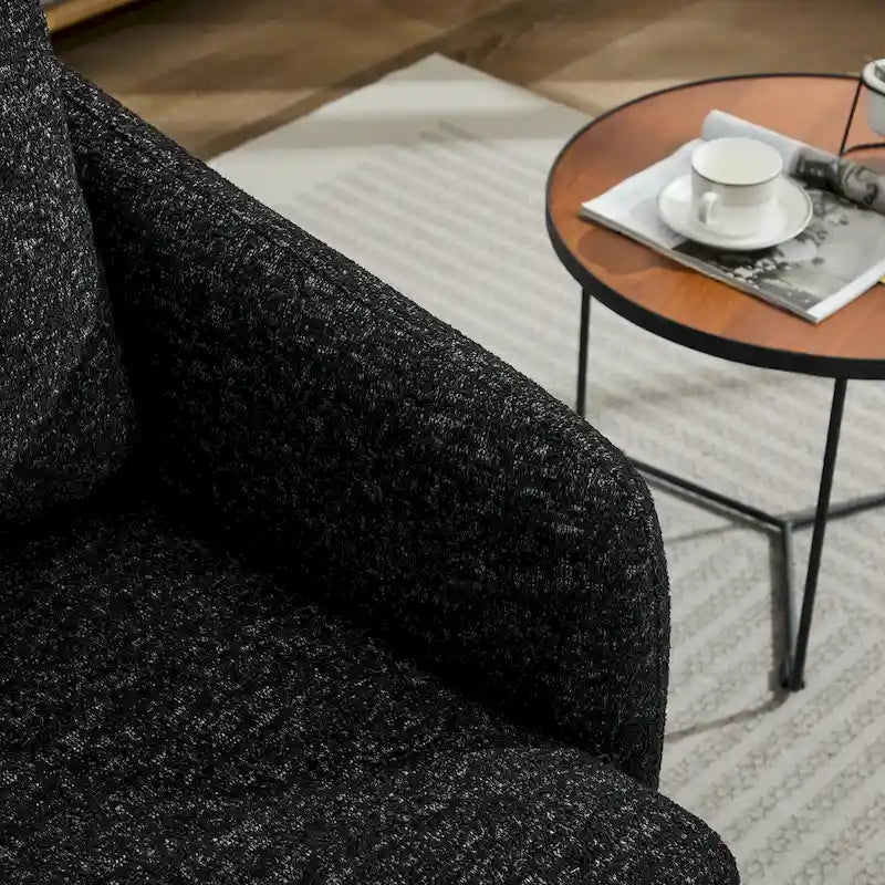 Schwarz + Grau 31.5 Chenille Drehbarer Akzentsessel