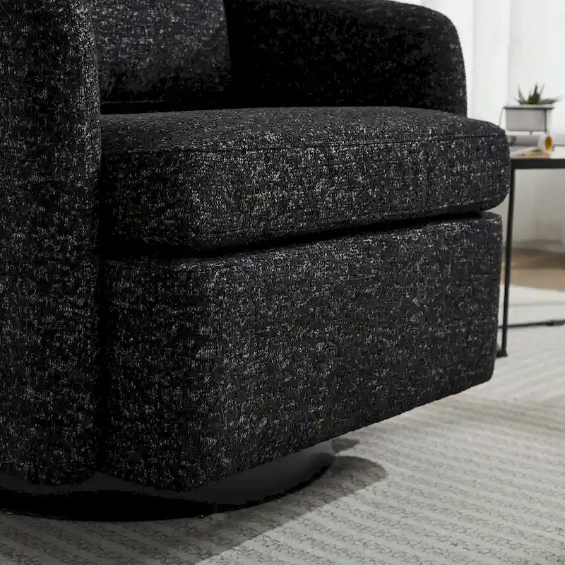 Schwarz + Grau 31.5 Chenille Drehbarer Akzentsessel