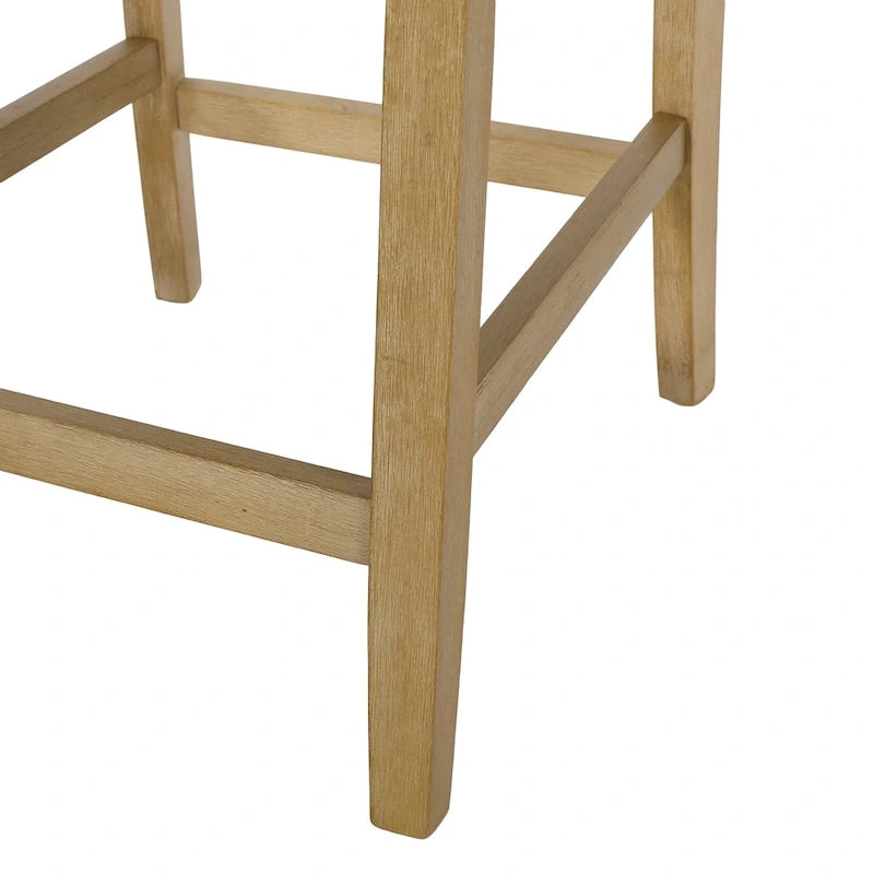 Tresenhochstühle aus Stoff und Gummibaumholz, 26 Zoll, 2er-Set