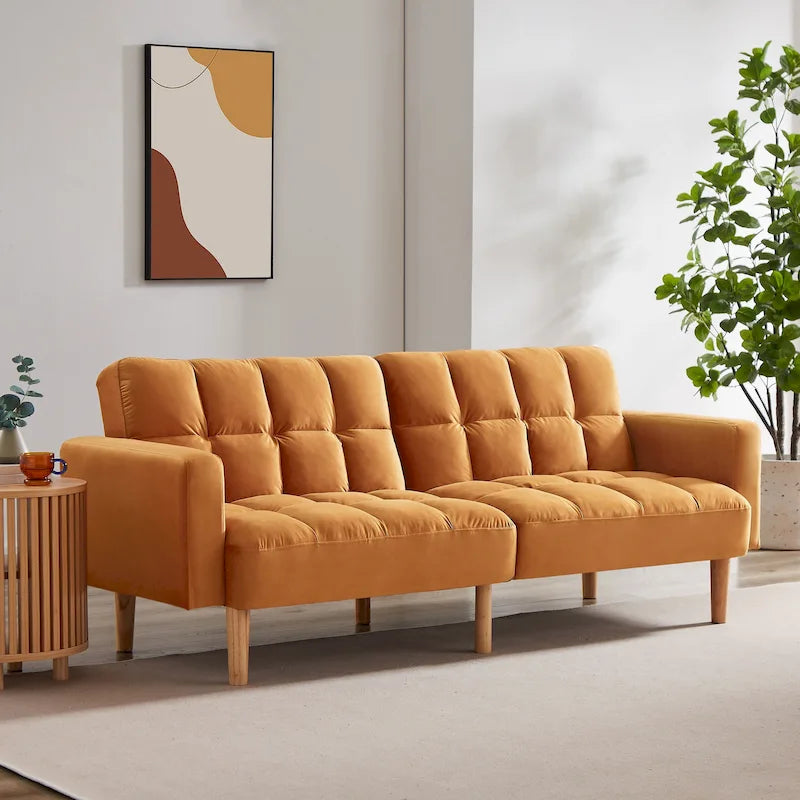 79.52W Modernes, umwandelbares Samtsofa für Gäste- und Wohnzimmer