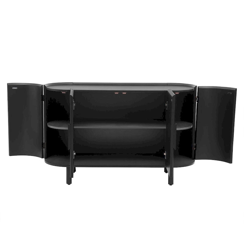 Geschwungenes Design Sideboard im Light-Luxury-Stil mit verstellbaren Einlegeböden