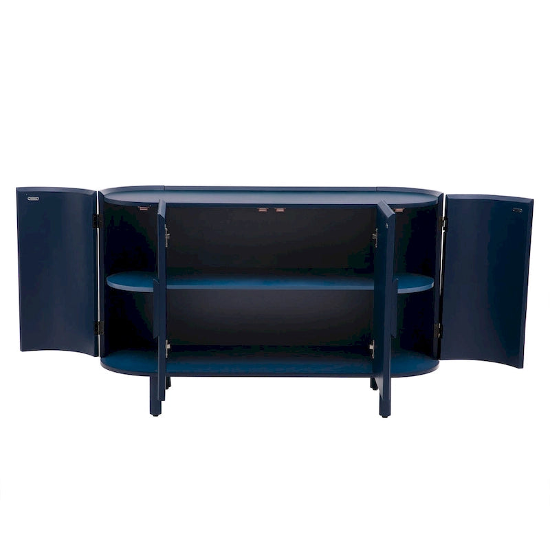 Geschwungenes Design Sideboard im Light-Luxury-Stil mit verstellbaren Einlegeböden