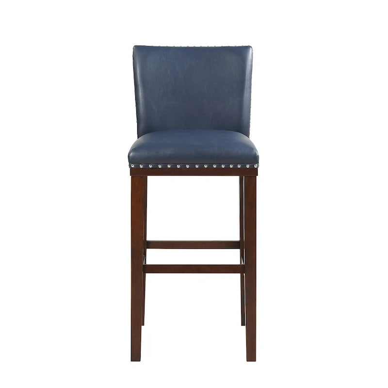 Barhocker aus Holz und Kunstleder, 2er-Set