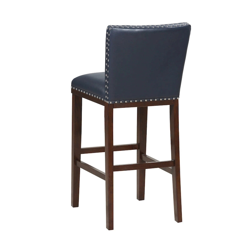 Barhocker aus Holz und Kunstleder, 2er-Set