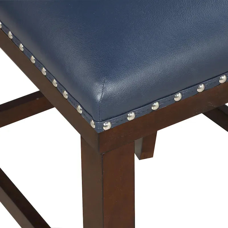 Barhocker aus Holz und Kunstleder, 2er-Set