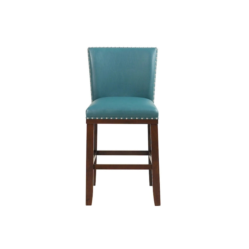 Barhocker aus Holz und Kunstleder, 2er-Set