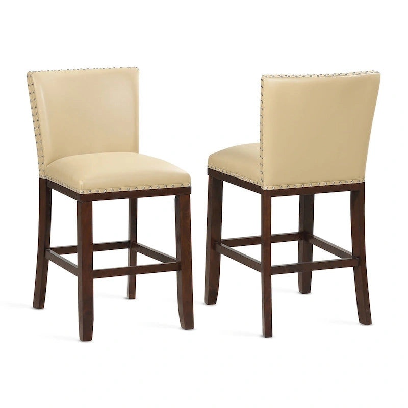 Barhocker aus Holz und Kunstleder, 2er-Set