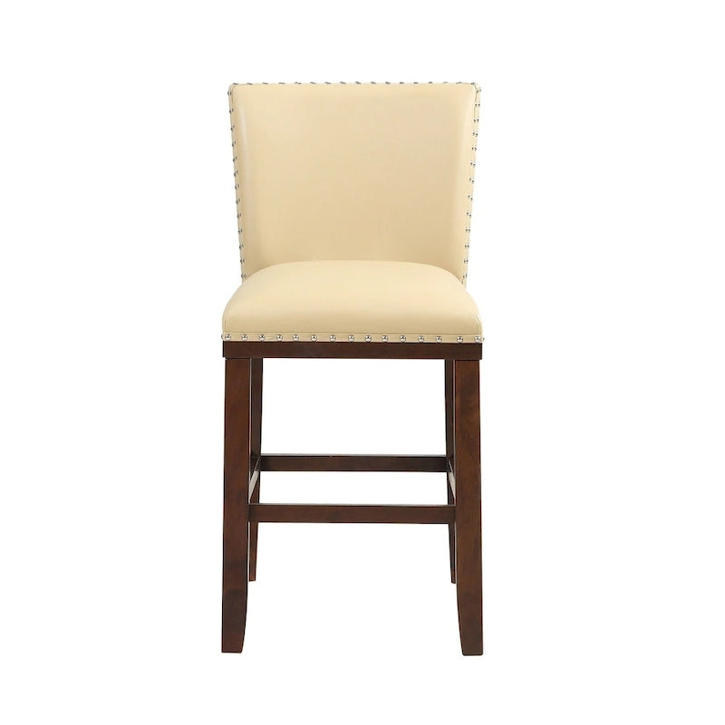 Barhocker aus Holz und Kunstleder, 2er-Set