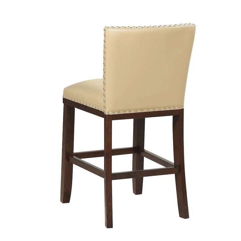 Barhocker aus Holz und Kunstleder, 2er-Set