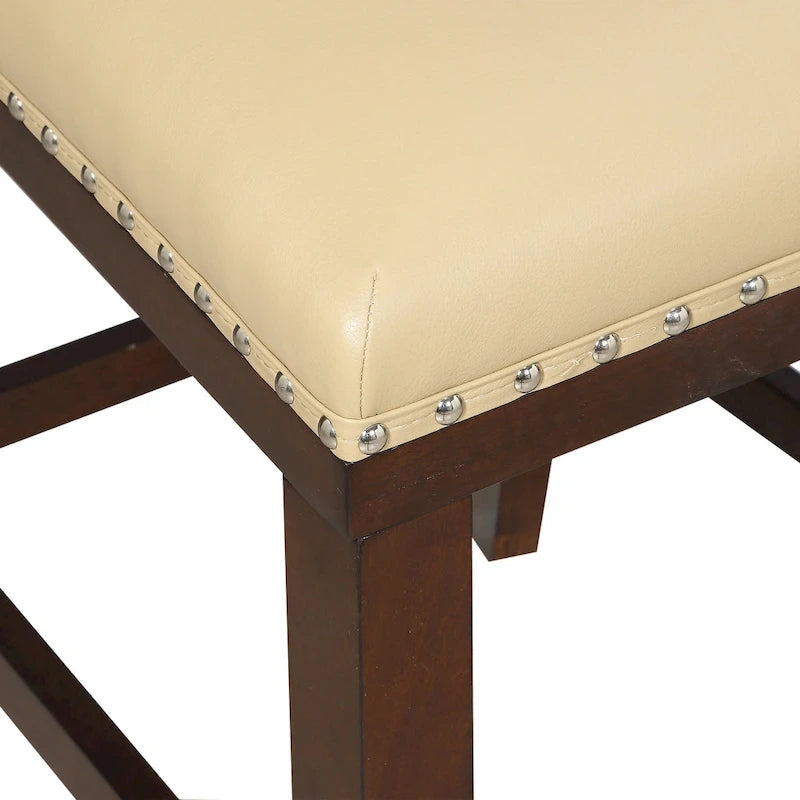 Barhocker aus Holz und Kunstleder, 2er-Set