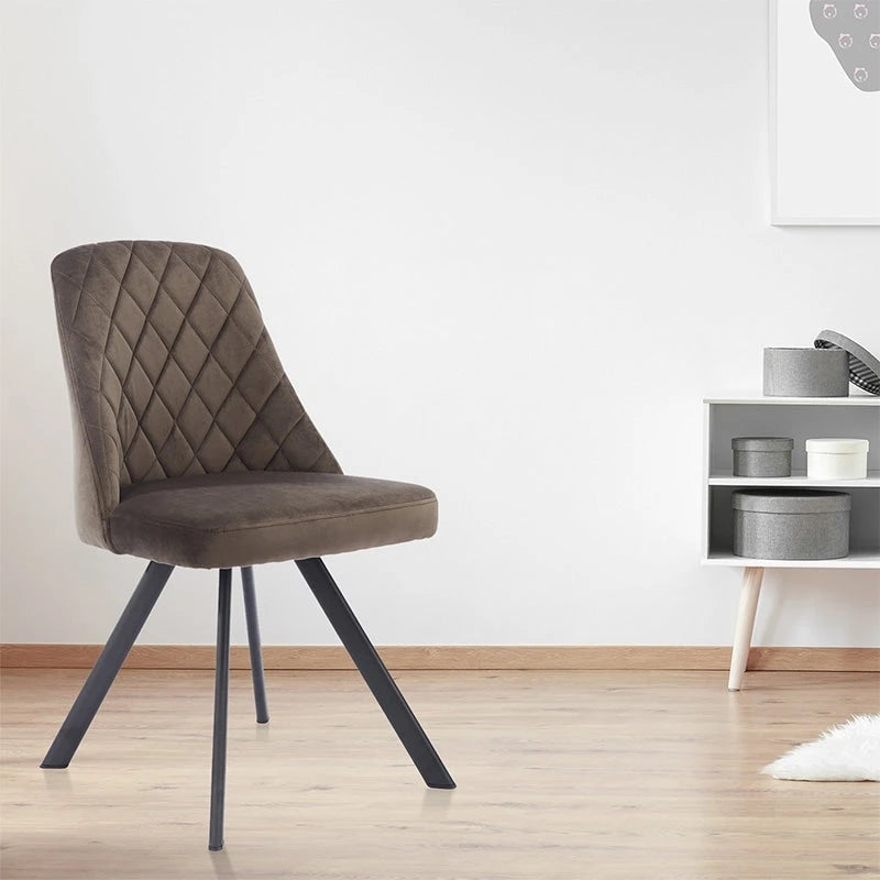 Mid-Century Modern Esszimmerstühle mit Rautensteppung, 2er-Set