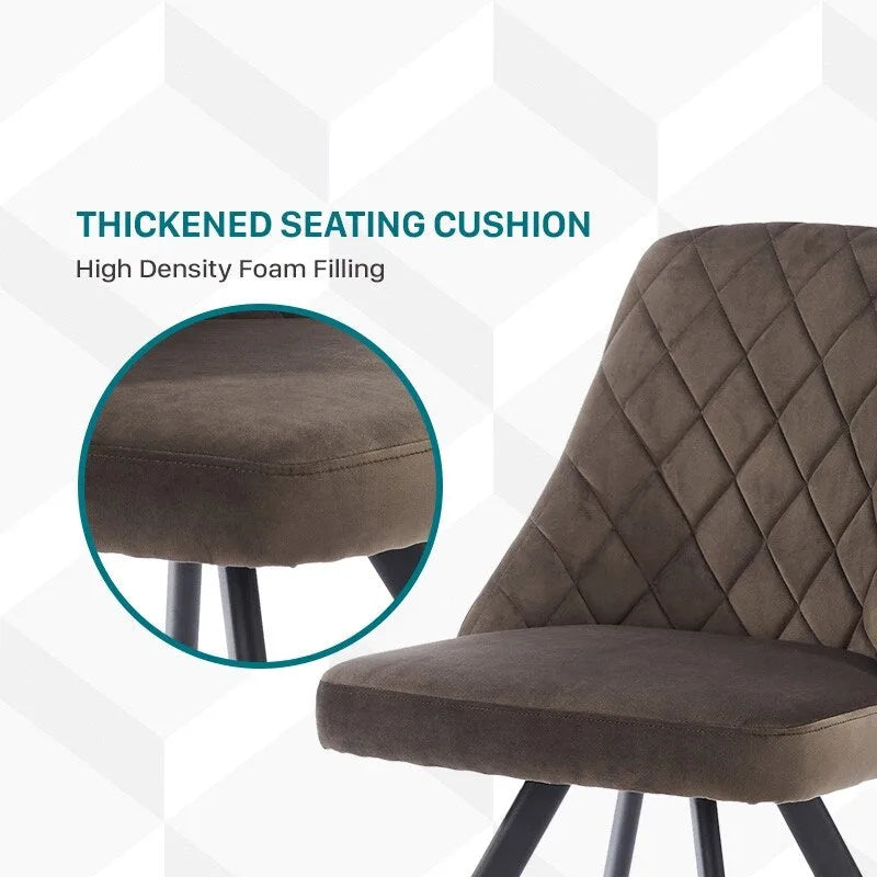 Mid-Century Modern Esszimmerstühle mit Rautensteppung, 2er-Set