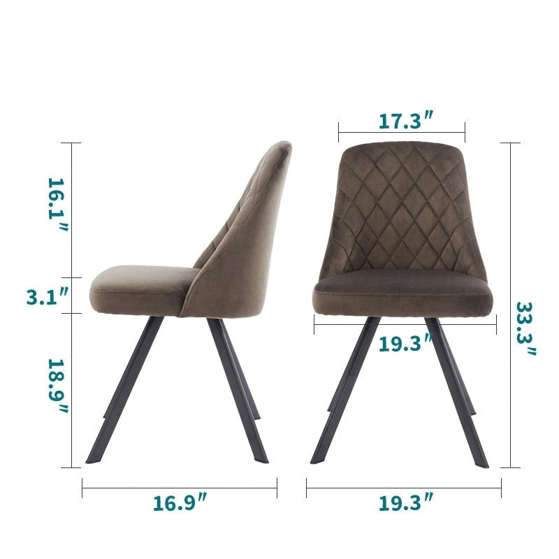 Mid-Century Modern Esszimmerstühle mit Rautensteppung, 2er-Set