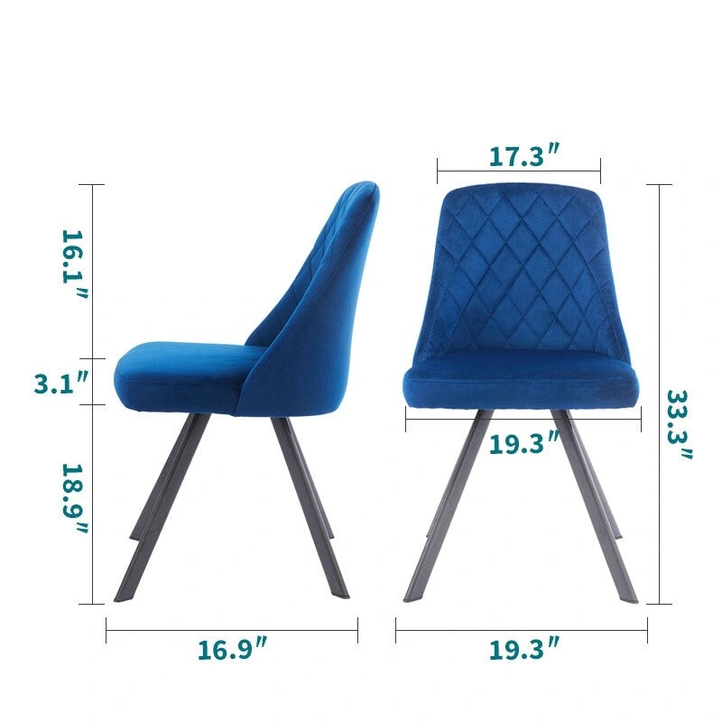 Mid-Century Modern Esszimmerstühle mit Rautensteppung, 2er-Set