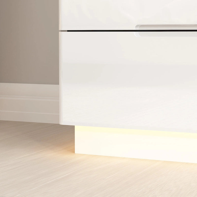 8-Schubladen-Doppelkommode mit Hochglanzschubladen und LED-Beleuchtung
