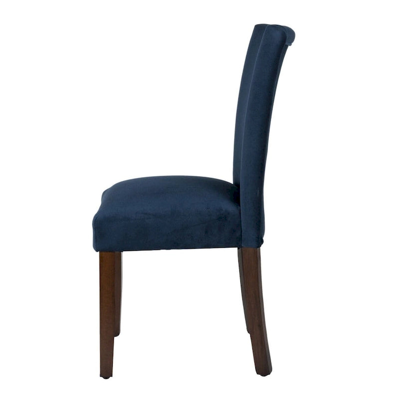 Klassischer Parsons Esszimmerstuhl aus Samt - Dunkelblau (2er-Set)