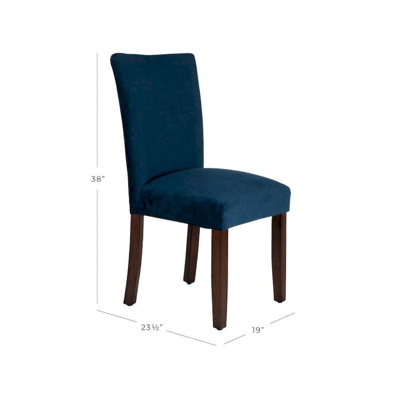 Klassischer Parsons Esszimmerstuhl aus Samt - Dunkelblau (2er-Set)