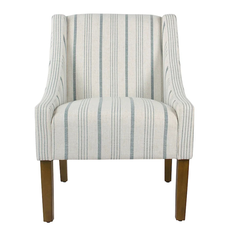 Moderner Swoop-Akzentsessel - Blau Calypso-Streifen