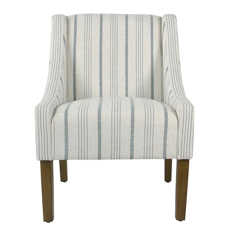Moderner Swoop-Akzentsessel - Blau Calypso-Streifen