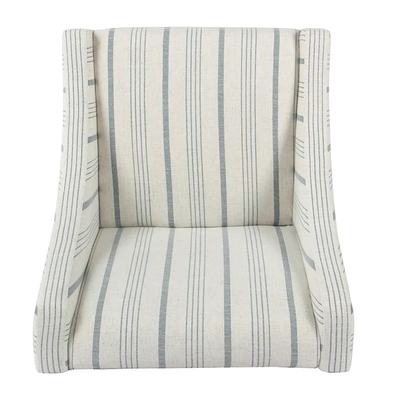 Moderner Swoop-Akzentsessel - Blau Calypso-Streifen