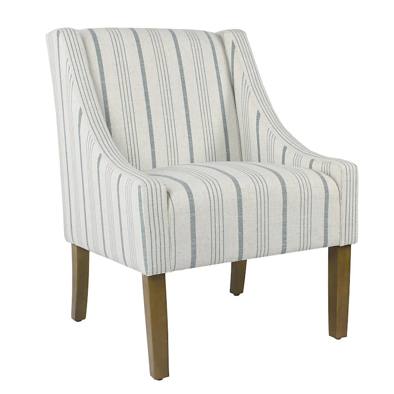 Moderner Swoop-Akzentsessel - Blau Calypso-Streifen