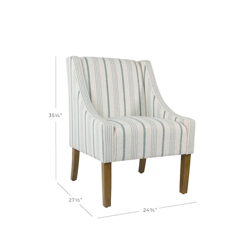 Moderner Swoop-Akzentsessel - Blau Calypso-Streifen