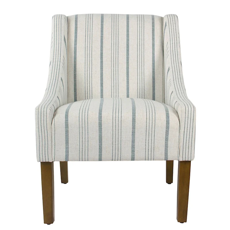 Moderner Swoop-Akzentsessel - Blau Calypso-Streifen