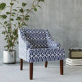 Blauer Trellis Swoop Akzentsessel