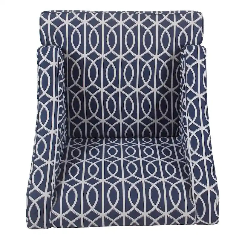 Blauer Trellis Swoop Akzentsessel
