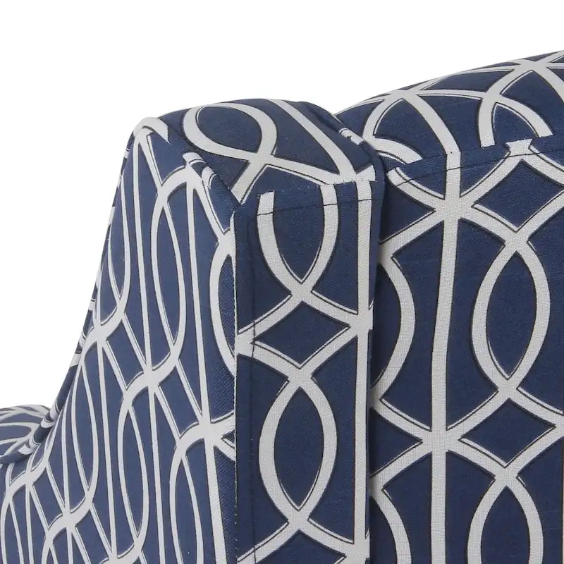 Blauer Trellis Swoop Akzentsessel
