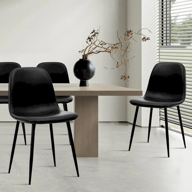Moderner Polsterstuhl mit Kunstlederbezug für das Esszimmer, 4er-Set