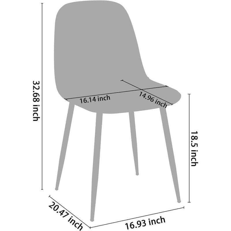 Moderner Polsterstuhl mit Kunstlederbezug für das Esszimmer, 4er-Set