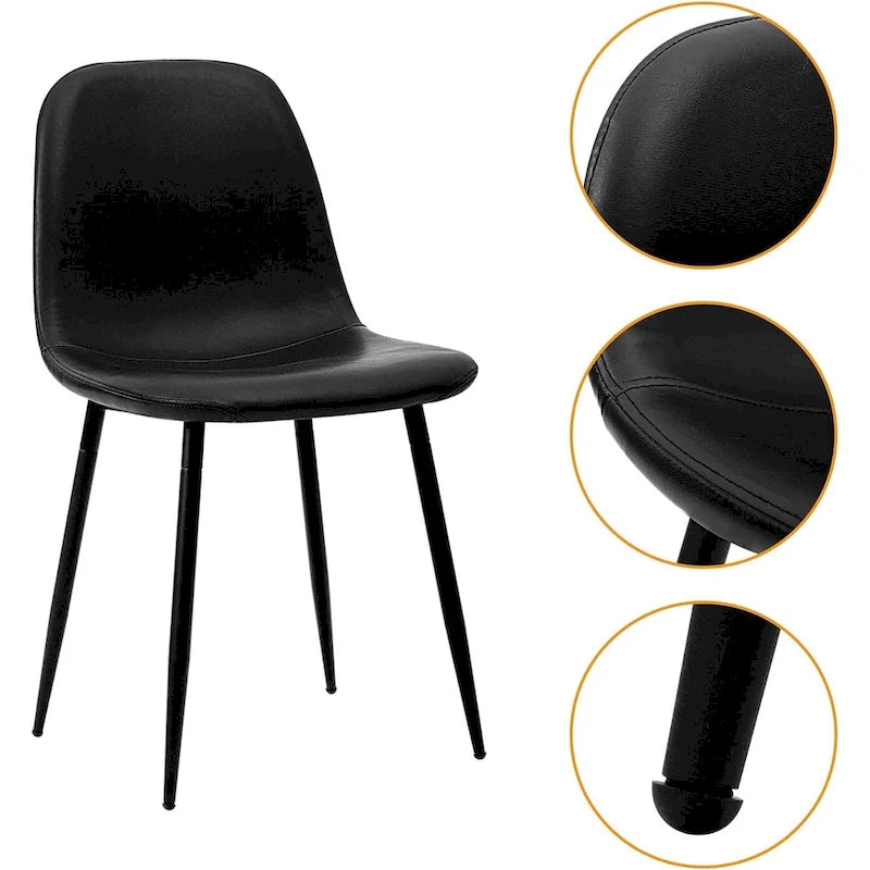 Moderner Polsterstuhl mit Kunstlederbezug für das Esszimmer, 4er-Set