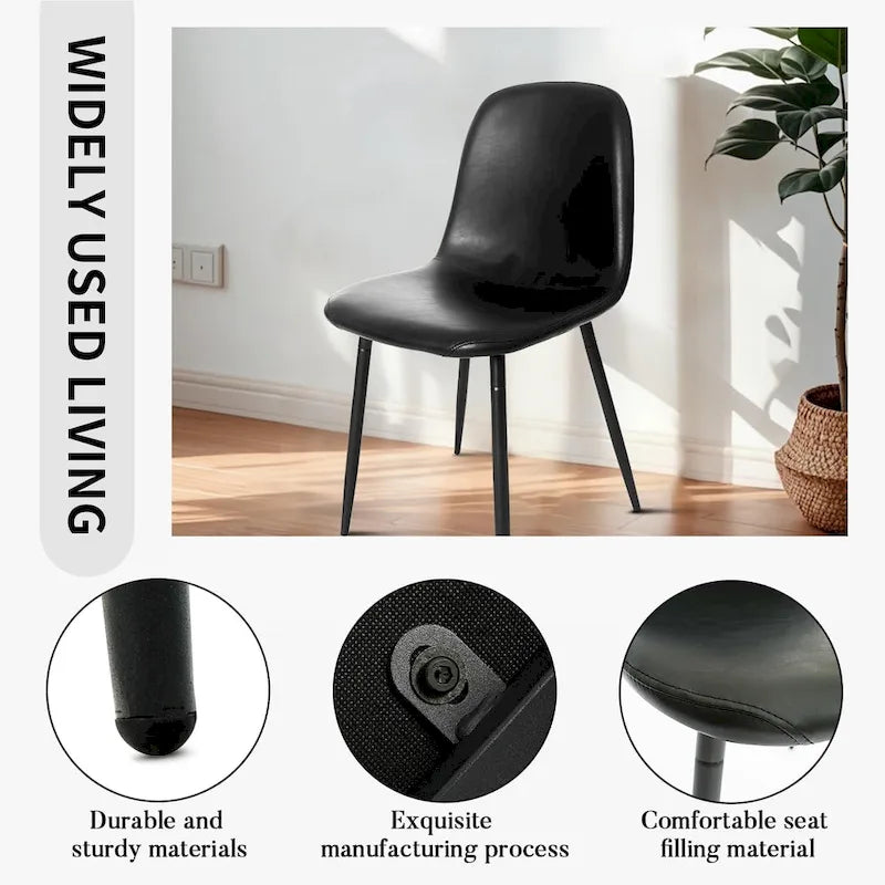 Moderner Polsterstuhl mit Kunstlederbezug für das Esszimmer, 4er-Set