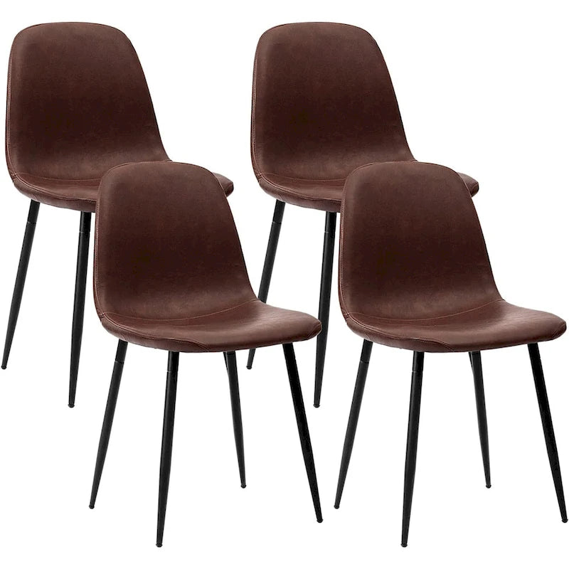 Moderner Polsterstuhl mit Kunstlederbezug für das Esszimmer, 4er-Set