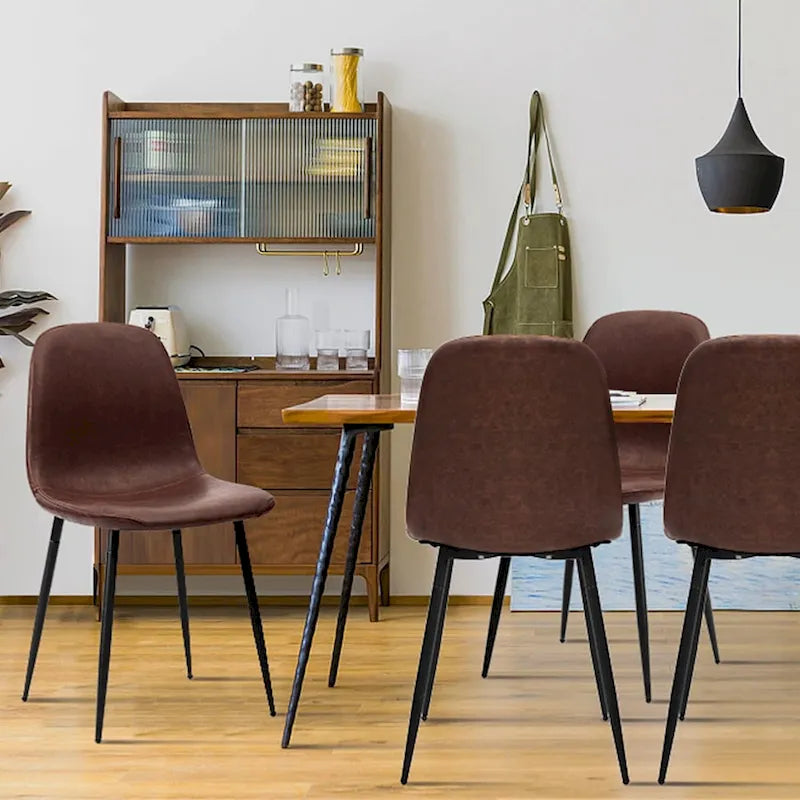 Moderner Polsterstuhl mit Kunstlederbezug für das Esszimmer, 4er-Set