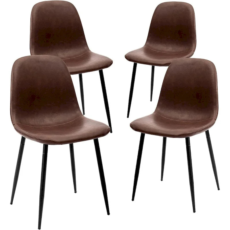 Moderner Polsterstuhl mit Kunstlederbezug für das Esszimmer, 4er-Set