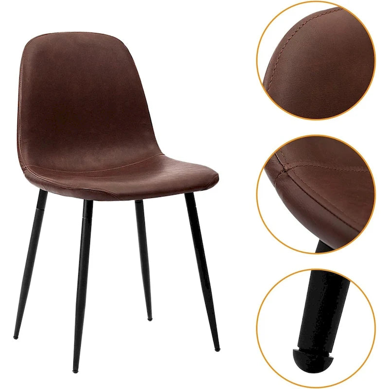 Moderner Polsterstuhl mit Kunstlederbezug für das Esszimmer, 4er-Set