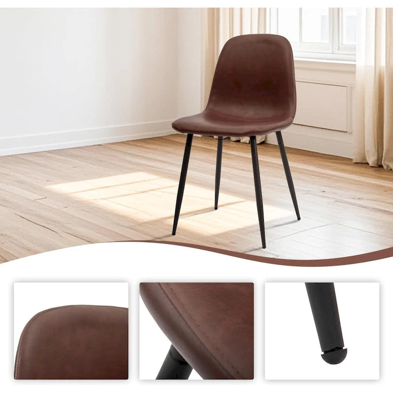 Moderner Polsterstuhl mit Kunstlederbezug für das Esszimmer, 4er-Set