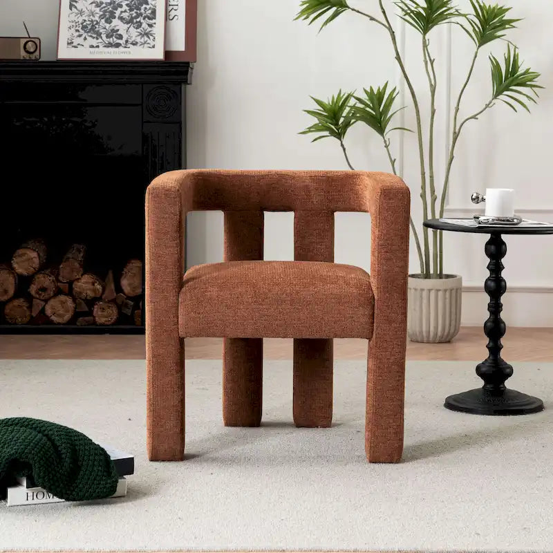 Set aus 1 schick designten, tonnenförmigen Akzent-Sessel mit Stoffbezug