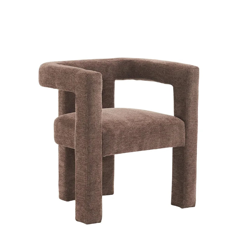 Set aus 1 schick designten, tonnenförmigen Akzent-Sessel mit Stoffbezug