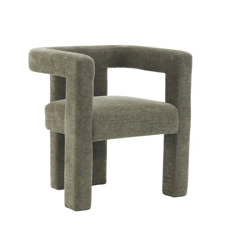 Set aus 1 schick designten, tonnenförmigen Akzent-Sessel mit Stoffbezug